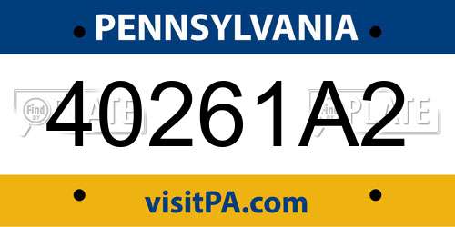 40261A2 Pennsylvania License Plate
