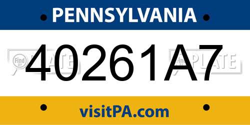 40261A7 Pennsylvania License Plate