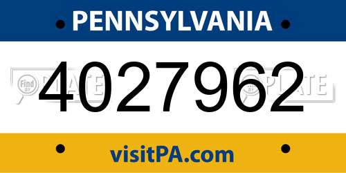 4027962 Pennsylvania License Plate