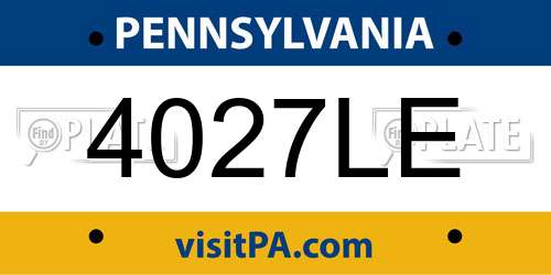4027LE Pennsylvania License Plate