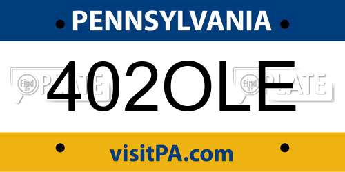 402OLE Pennsylvania License Plate