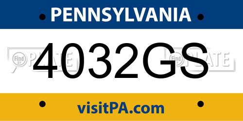 4032GS Pennsylvania License Plate