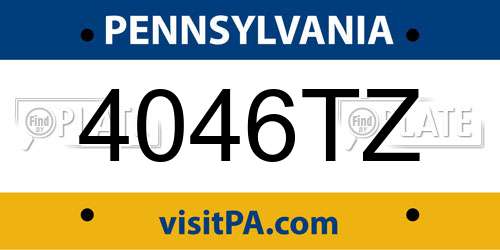 4046TZ Pennsylvania License Plate