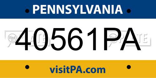 40561PA Pennsylvania License Plate