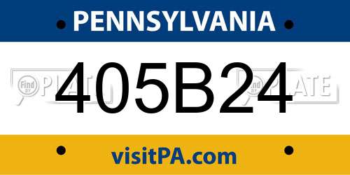 405B24 Pennsylvania License Plate