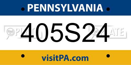 405S24 Pennsylvania License Plate