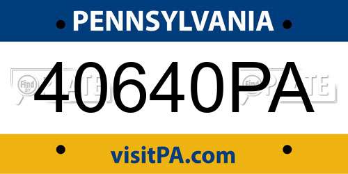 40640PA Pennsylvania License Plate