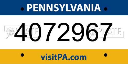 4072967 Pennsylvania License Plate