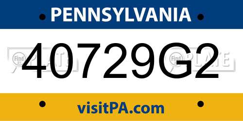 40729G2 Pennsylvania License Plate
