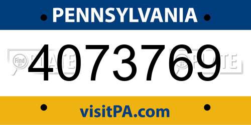 4073769 Pennsylvania License Plate