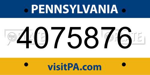 4075876 Pennsylvania License Plate