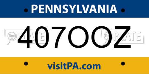 407OOZ Pennsylvania License Plate