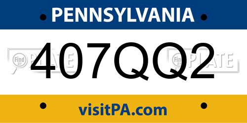 407QQ2 Pennsylvania License Plate