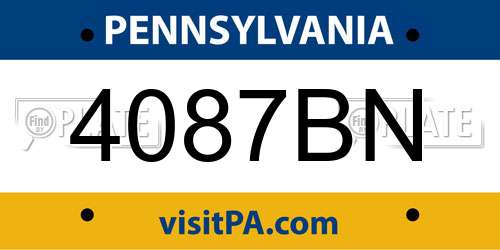4087BN Pennsylvania License Plate