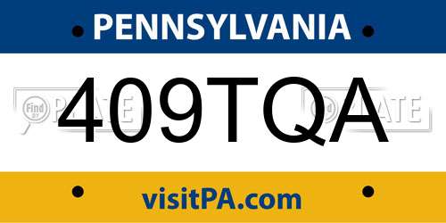 409TQA Pennsylvania License Plate