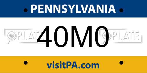 40M0 Pennsylvania License Plate