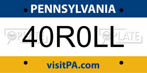 40R0LL Pennsylvania License Plate