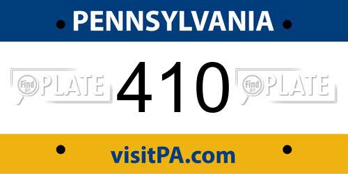 410 Pennsylvania License Plate