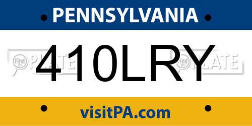 410LRY Pennsylvania License Plate