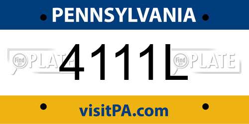 4111L Pennsylvania License Plate