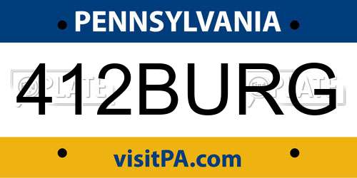 412BURG Pennsylvania License Plate