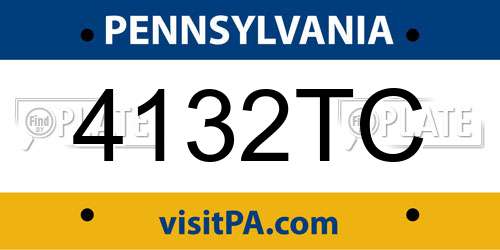 4132TC Pennsylvania License Plate