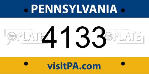 4133 Pennsylvania License Plate