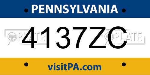 4137ZC Pennsylvania License Plate