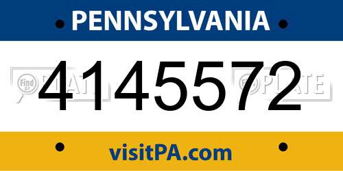4145572 Pennsylvania License Plate