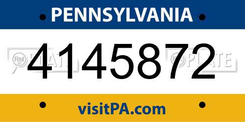 4145872 Pennsylvania License Plate