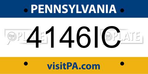 4146IC Pennsylvania License Plate