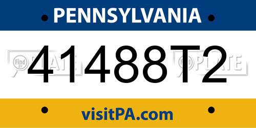 41488T2 Pennsylvania License Plate