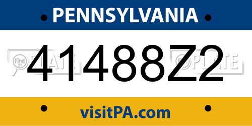 41488Z2 Pennsylvania License Plate