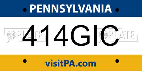 414GIC Pennsylvania License Plate