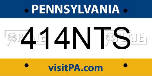 414NTS Pennsylvania License Plate