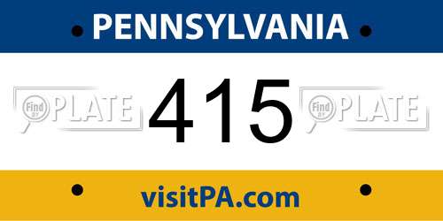 415 Pennsylvania License Plate