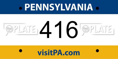 416 Pennsylvania License Plate