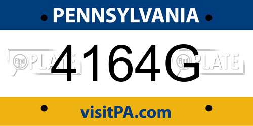 4164G Pennsylvania License Plate