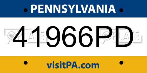41966PD Pennsylvania License Plate