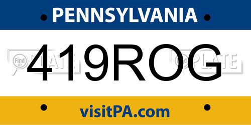 419ROG Pennsylvania License Plate