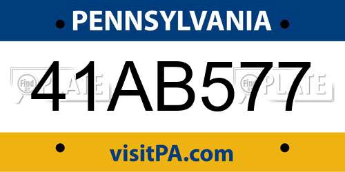 41AB577 Pennsylvania License Plate