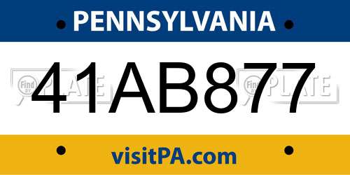41AB877 Pennsylvania License Plate