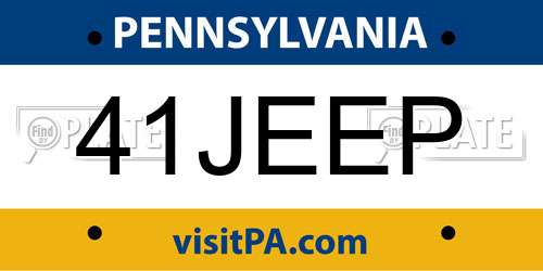 41JEEP Pennsylvania License Plate