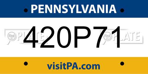 420P71 Pennsylvania License Plate