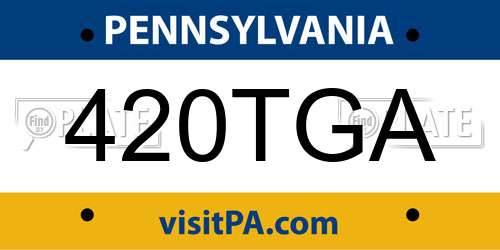 420TGA Pennsylvania License Plate
