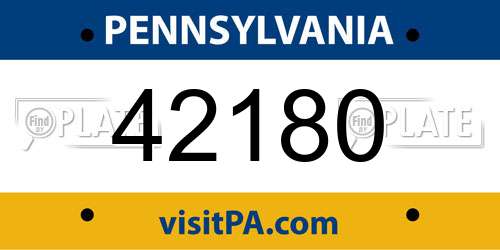 42180 Pennsylvania License Plate