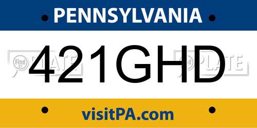 421GHD Pennsylvania License Plate