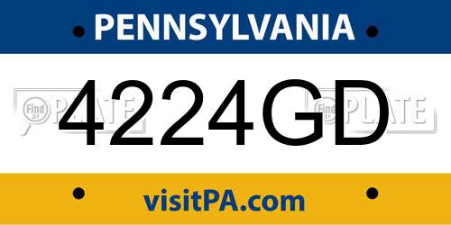 4224GD Pennsylvania License Plate