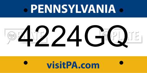 4224GQ Pennsylvania License Plate