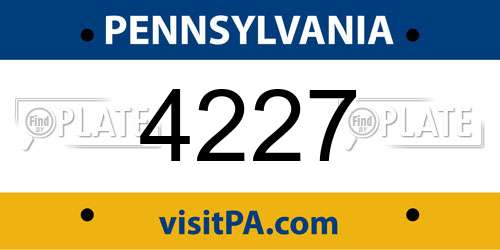 4227 Pennsylvania License Plate